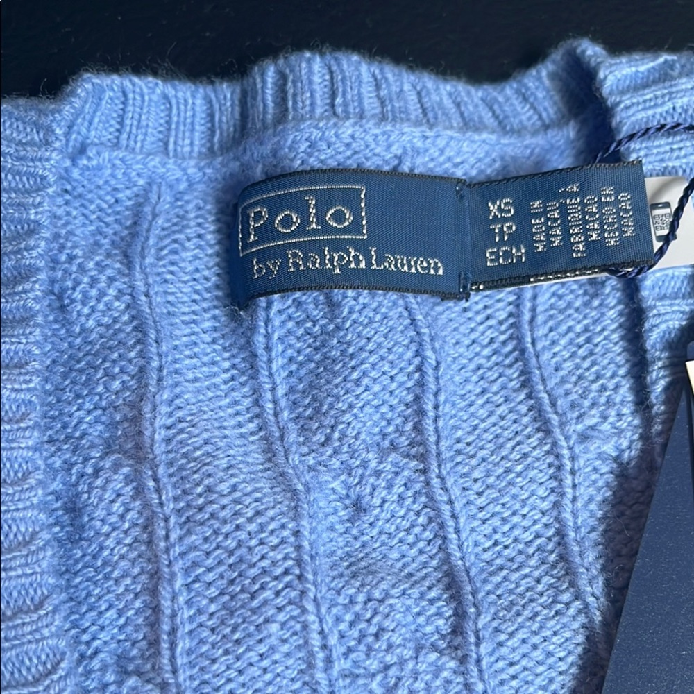 Polo by Ralph Lauren Sky Blue Cable Knit Sweater